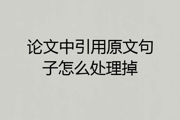 论文中引用原文句子怎么处理掉