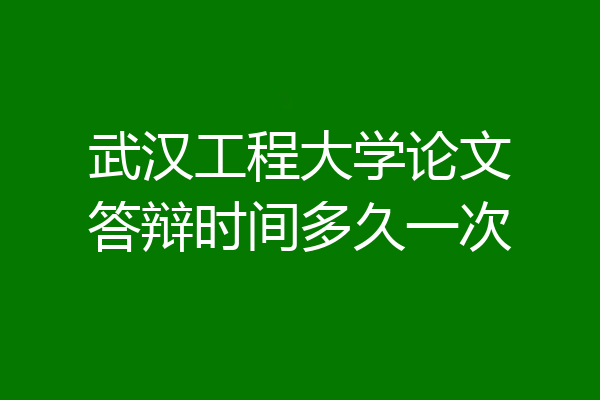 武汉工程大学论文答辩时间多久一次