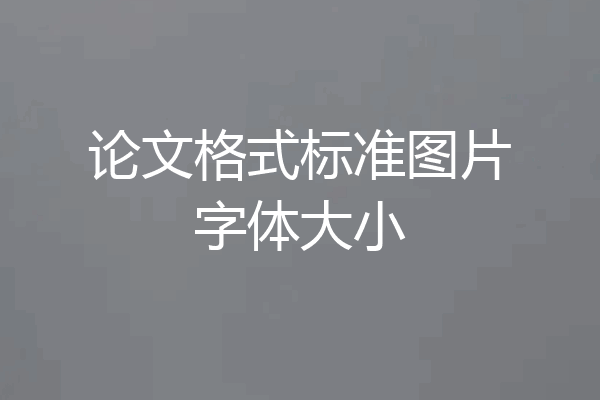 论文格式标准图片字体大小