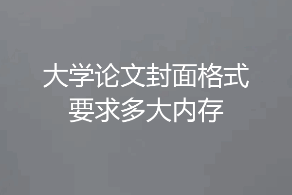 大学论文封面格式要求多大内存