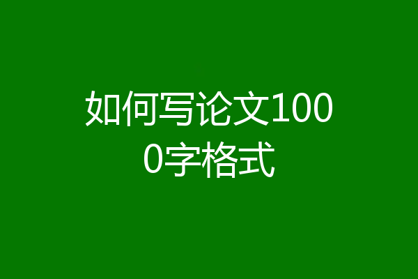 如何写论文1000字格式