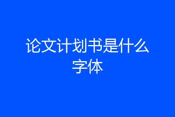 论文计划书是什么字体