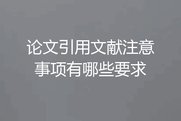 论文引用文献注意事项有哪些要求