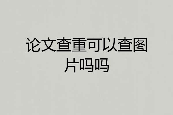 论文查重可以查图片吗吗