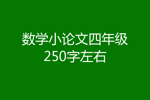 数学小论文四年级250字左右