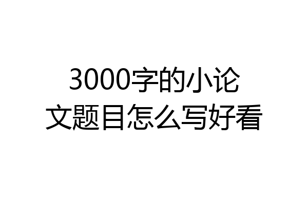 3000字的小论文题目怎么写好看