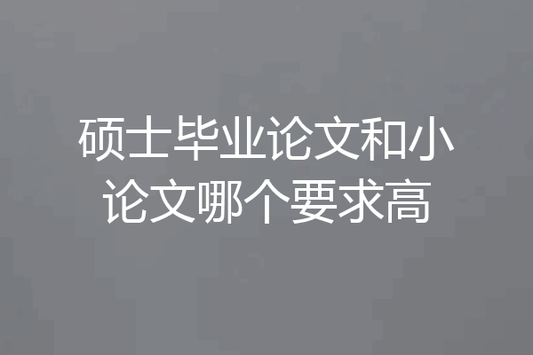硕士毕业论文和小论文哪个要求高