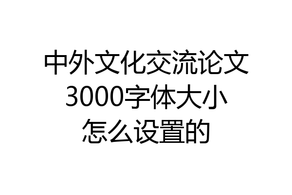 中外文化交流论文3000字体大小怎么设置的