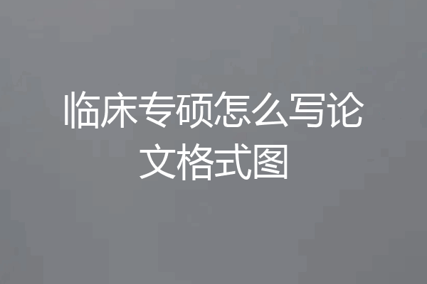 临床专硕怎么写论文格式图