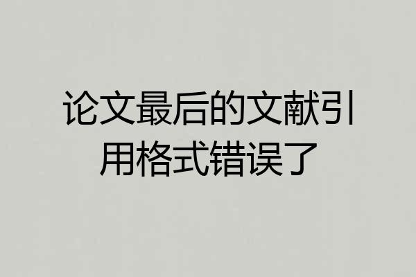 论文最后的文献引用格式错误了