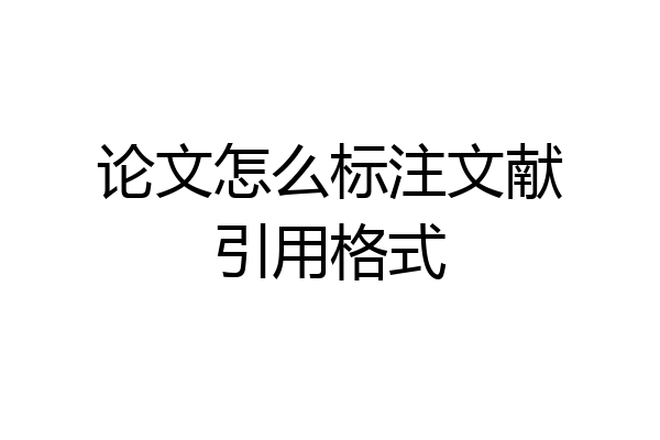 论文怎么标注文献引用格式