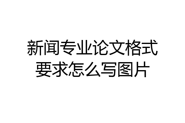 新闻专业论文格式要求怎么写图片
