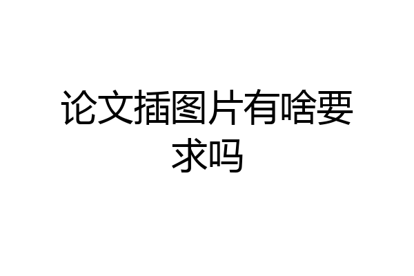 论文插图片有啥要求吗