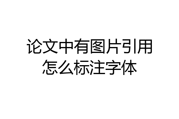 论文中有图片引用怎么标注字体