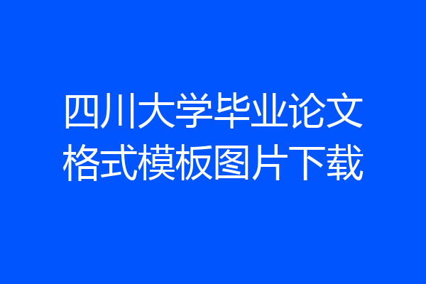 四川大学毕业论文格式模板图片下载