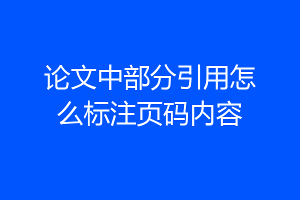 论文中部分引用怎么标注页码内容
