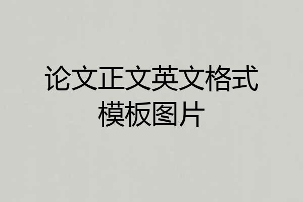 论文正文英文格式模板图片