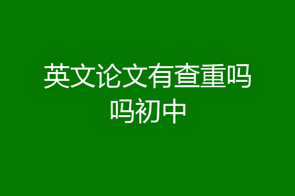 英文论文有查重吗吗初中