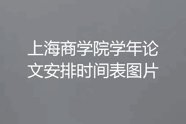 上海商学院学年论文安排时间表图片