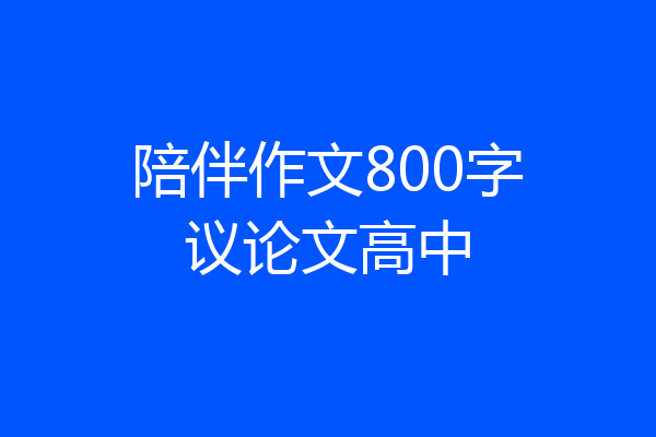 陪伴作文800字议论文高中