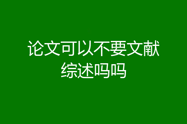 论文可以不要文献综述吗吗