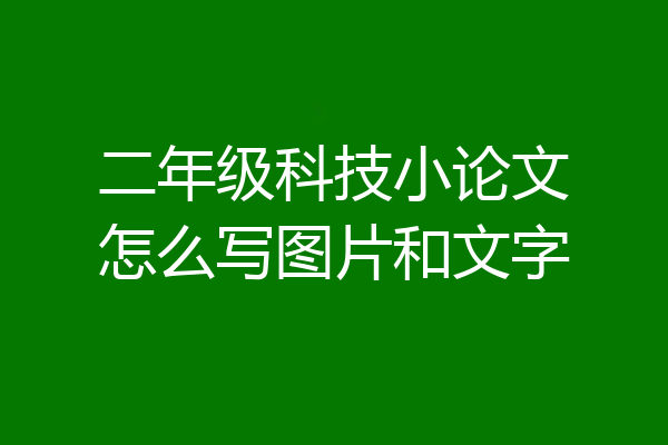 二年级科技小论文怎么写图片和文字
