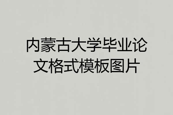 内蒙古大学毕业论文格式模板图片