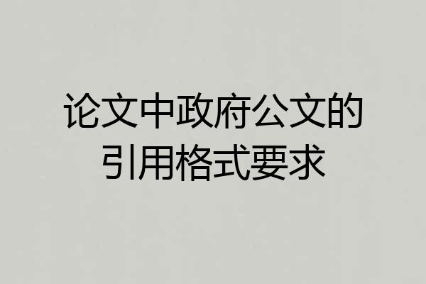 论文中政府公文的引用格式要求