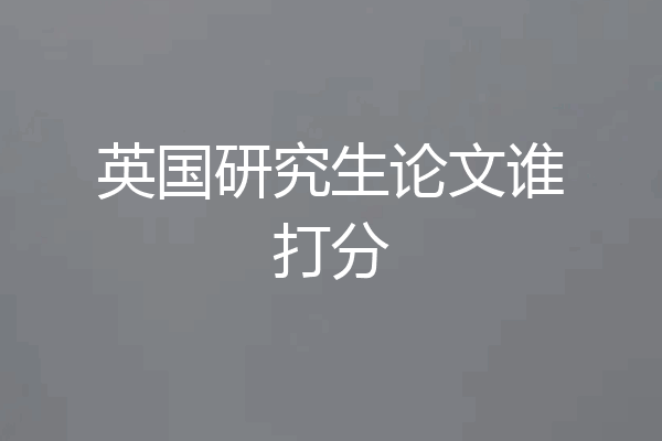 英国研究生论文谁打分