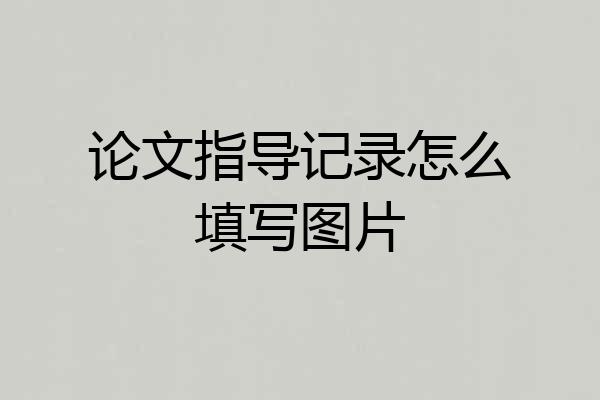 论文指导记录怎么填写图片