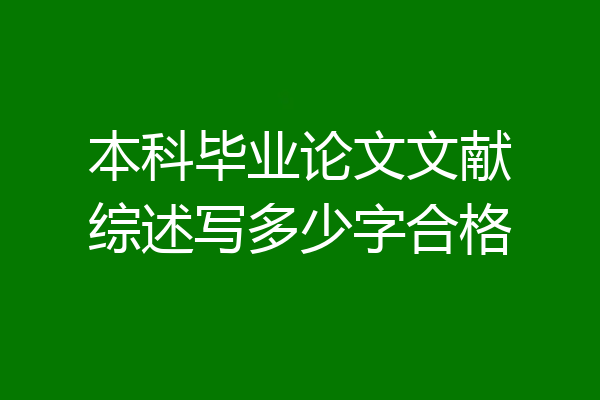 本科毕业论文文献综述写多少字合格