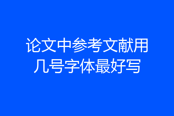 论文中参考文献用几号字体最好写
