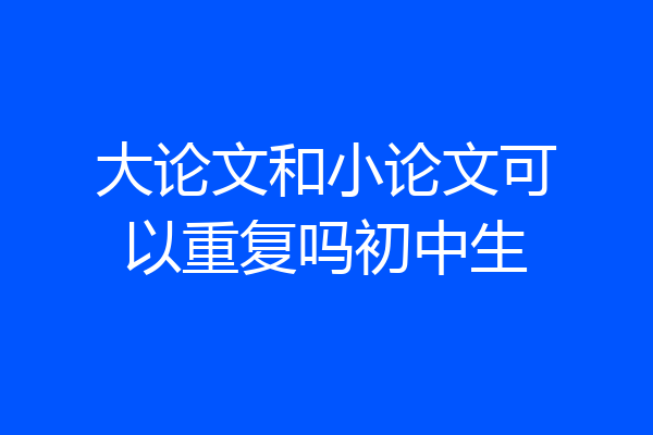 大论文和小论文可以重复吗初中生