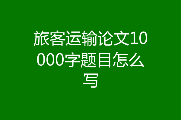 旅客运输论文10000字题目怎么写