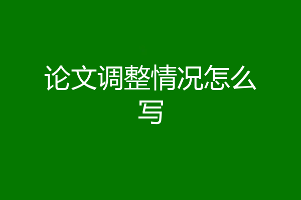论文调整情况怎么写
