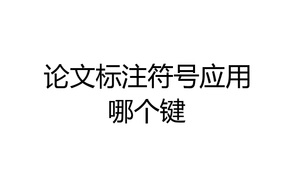 论文标注符号应用哪个键