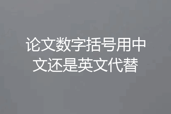 论文数字括号用中文还是英文代替