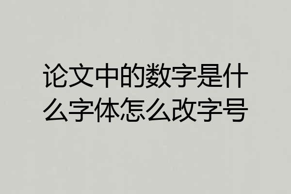 论文中的数字是什么字体怎么改字号
