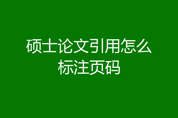 硕士论文引用怎么标注页码
