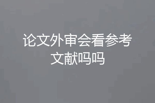 论文外审会看参考文献吗吗