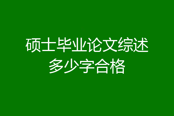 硕士毕业论文综述多少字合格