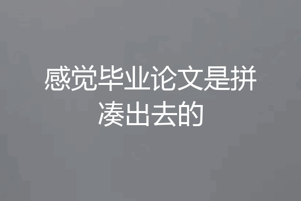 感觉毕业论文是拼凑出去的