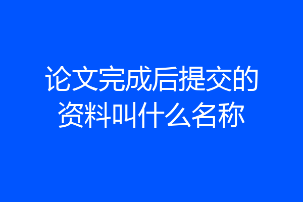 论文完成后提交的资料叫什么名称