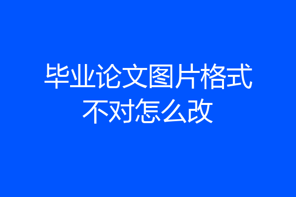 毕业论文图片格式不对怎么改