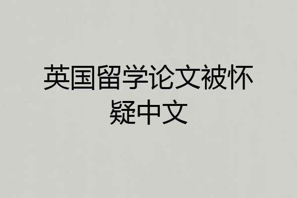 英国留学论文被怀疑中文