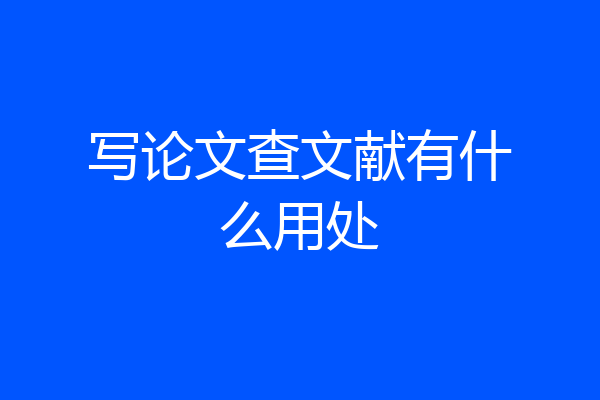 写论文查文献有什么用处