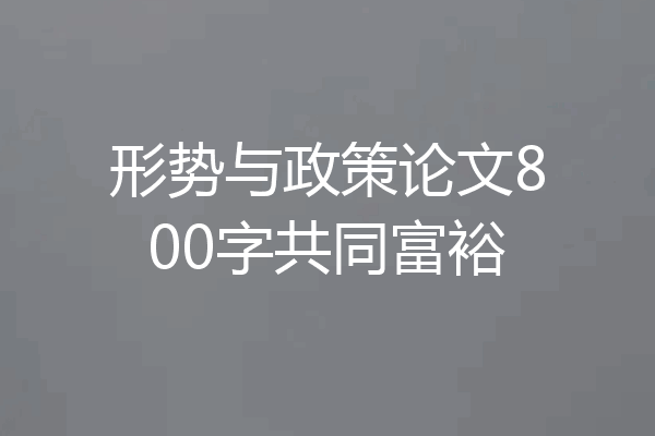 形势与政策论文800字共同富裕