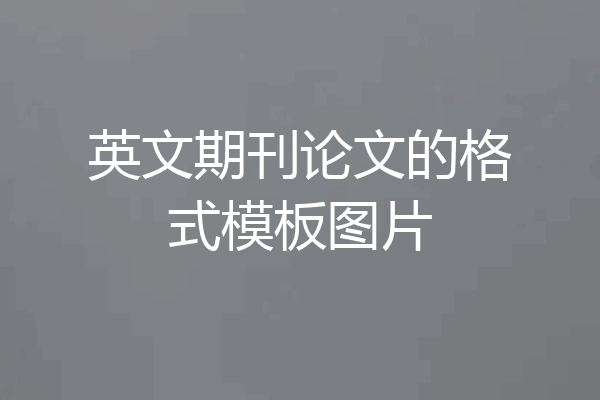 英文期刊论文的格式模板图片