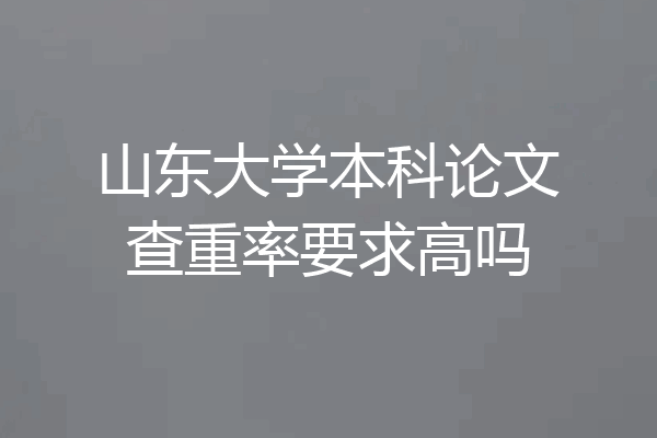 山东大学本科论文查重率要求高吗