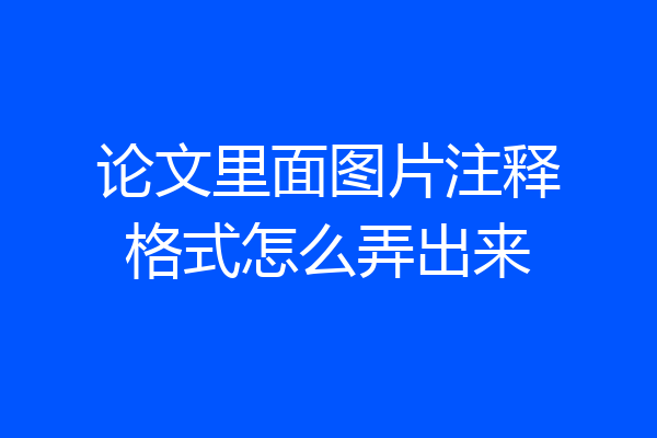 论文里面图片注释格式怎么弄出来